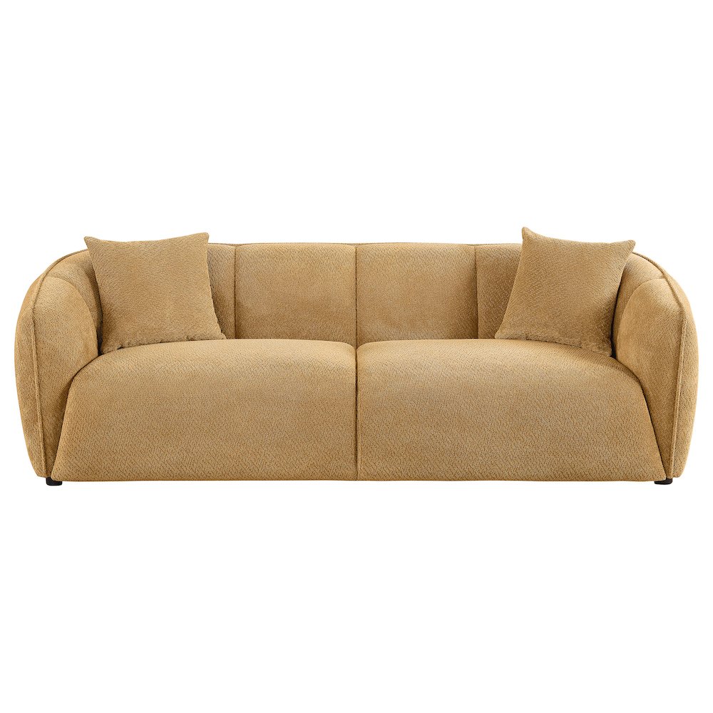 Aleisha Chenille Upholstered Sofa Mustard Yellow. Picture 2