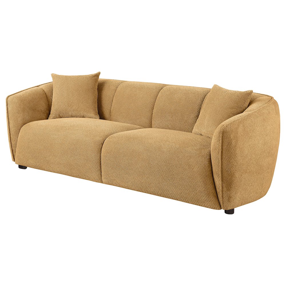 Aleisha Chenille Upholstered Sofa Mustard Yellow. Picture 3