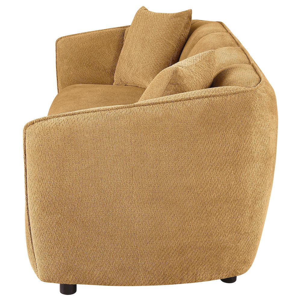 Aleisha Chenille Upholstered Sofa Mustard Yellow. Picture 4