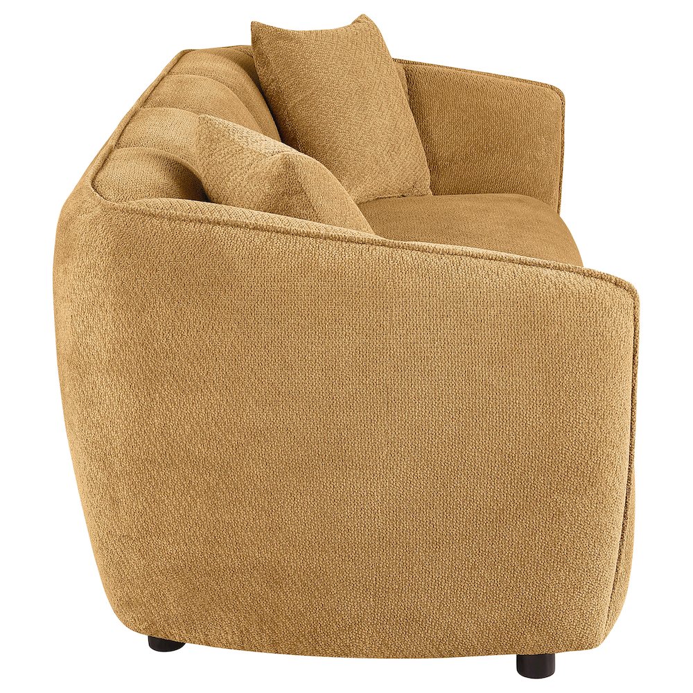 Aleisha Chenille Upholstered Sofa Mustard Yellow. Picture 7