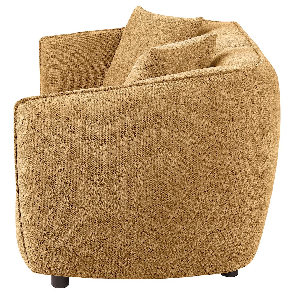 Aleisha Chenille Upholstered Loveseat Mustard Yellow. Picture 4