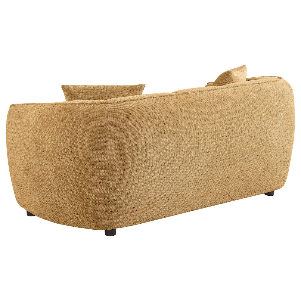 Aleisha Chenille Upholstered Loveseat Mustard Yellow. Picture 5