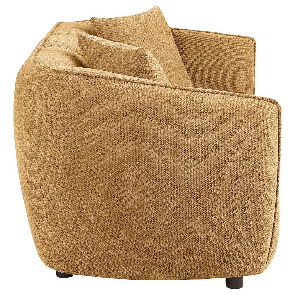 Aleisha Chenille Upholstered Loveseat Mustard Yellow. Picture 7