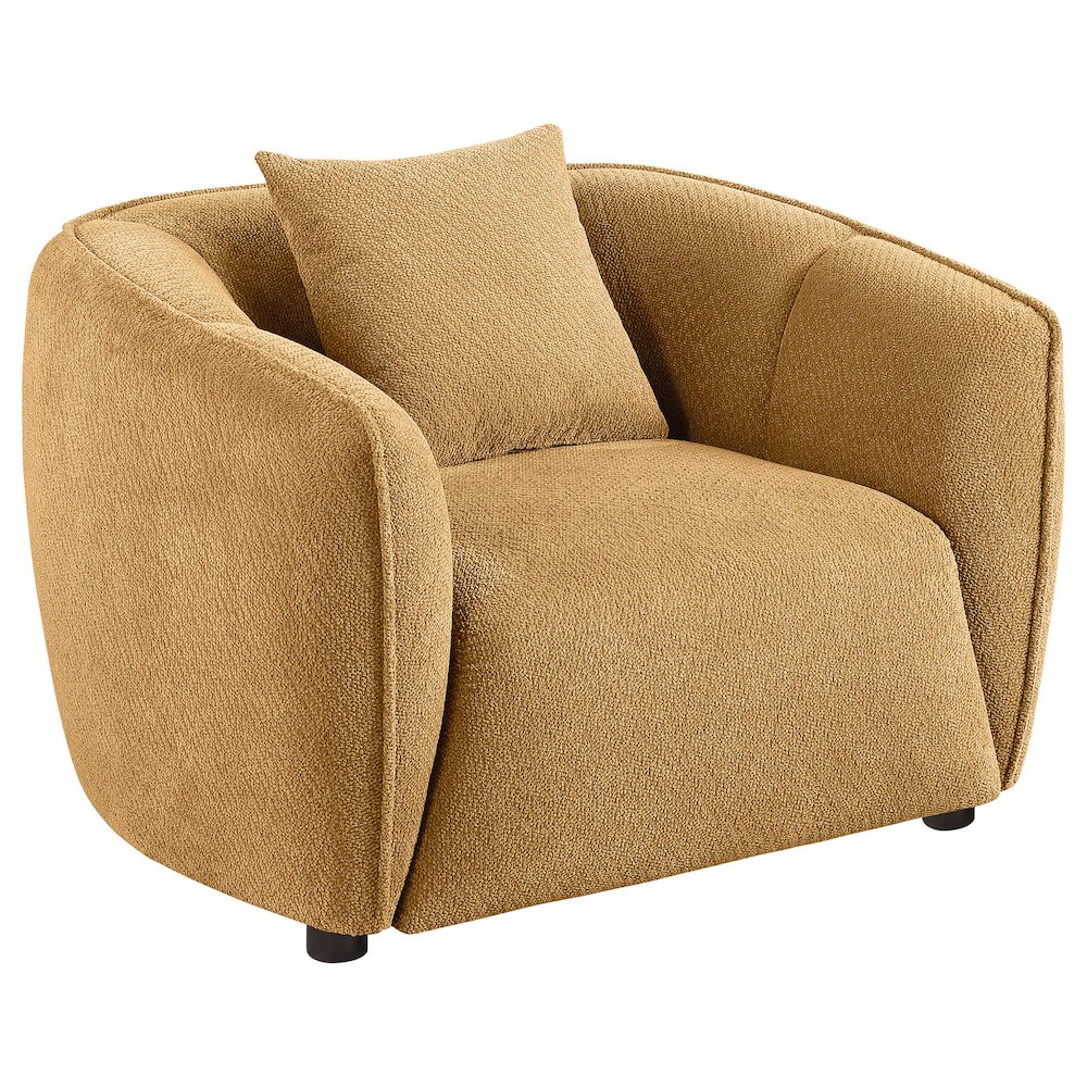 Aleisha Chenille Upholstered Accent Chair Mustard Yellow. Picture 1