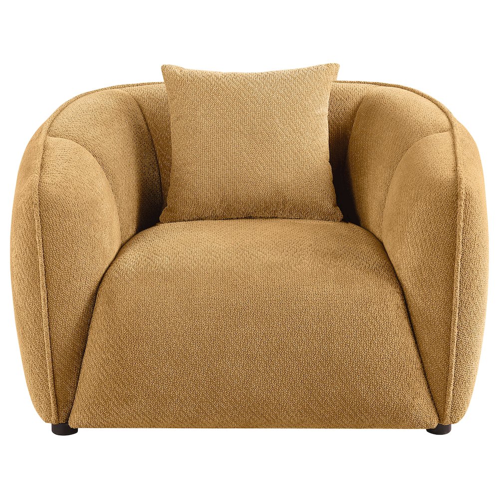 Aleisha Chenille Upholstered Accent Chair Mustard Yellow. Picture 2