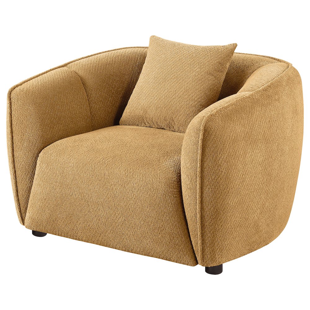 Aleisha Chenille Upholstered Accent Chair Mustard Yellow. Picture 3