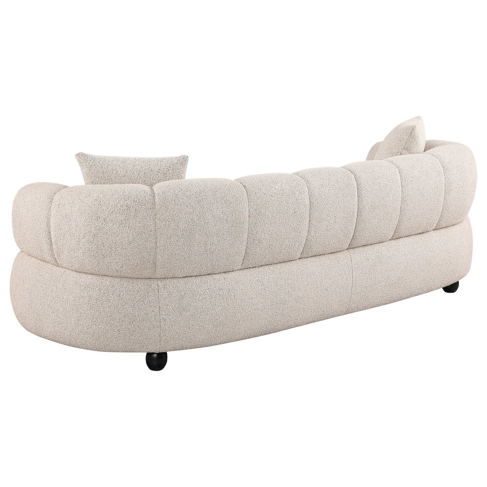 Whitney Contemporary Channel Tufted Boucle Upholstered Sofa. Picture 5
