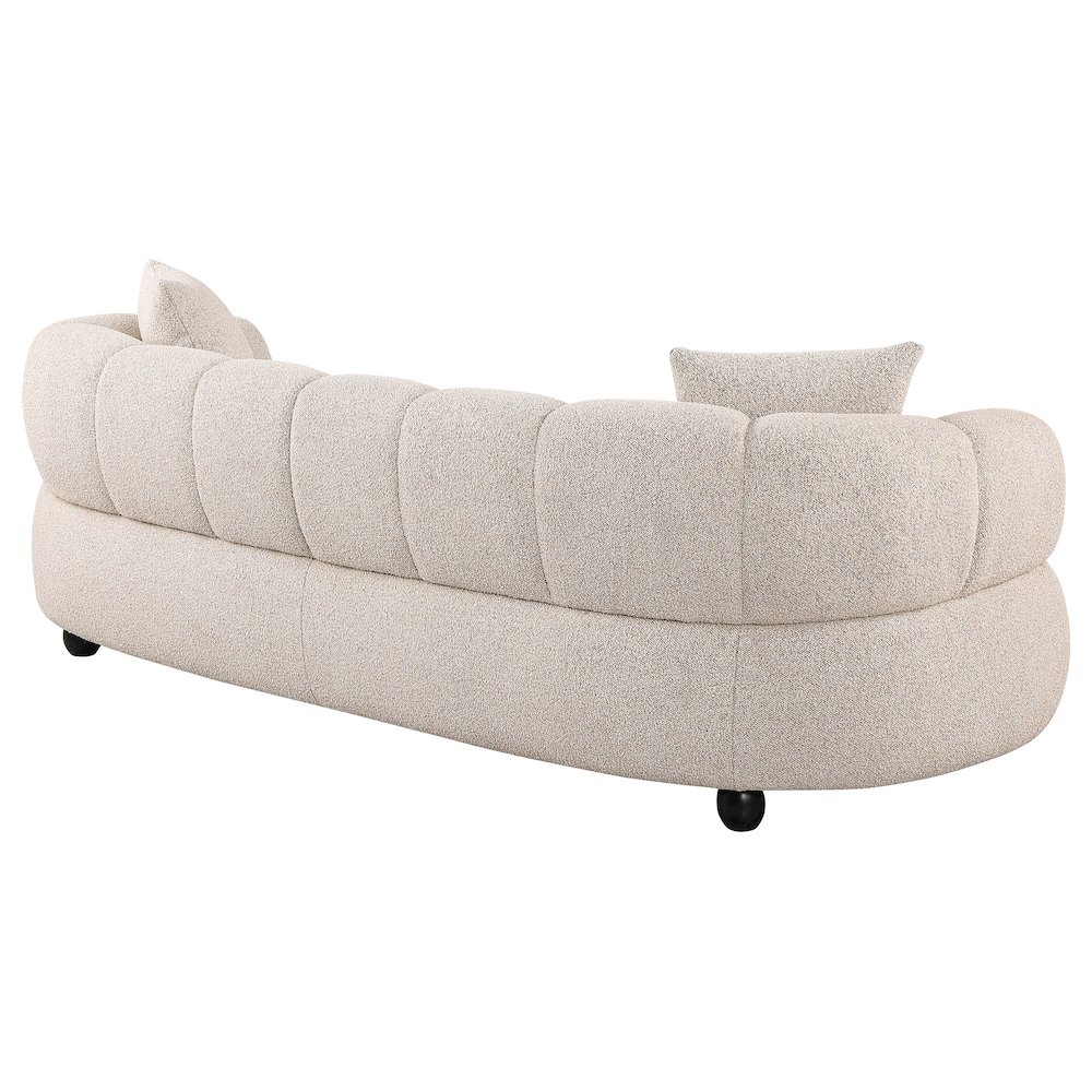 Whitney Contemporary Channel Tufted Boucle Upholstered Sofa. Picture 6