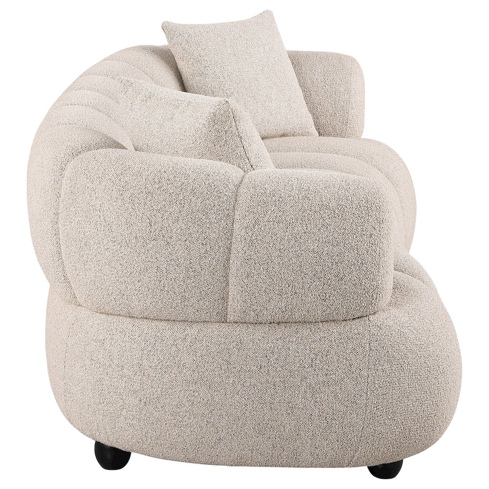 Whitney Contemporary Channel Tufted Boucle Upholstered Sofa. Picture 7