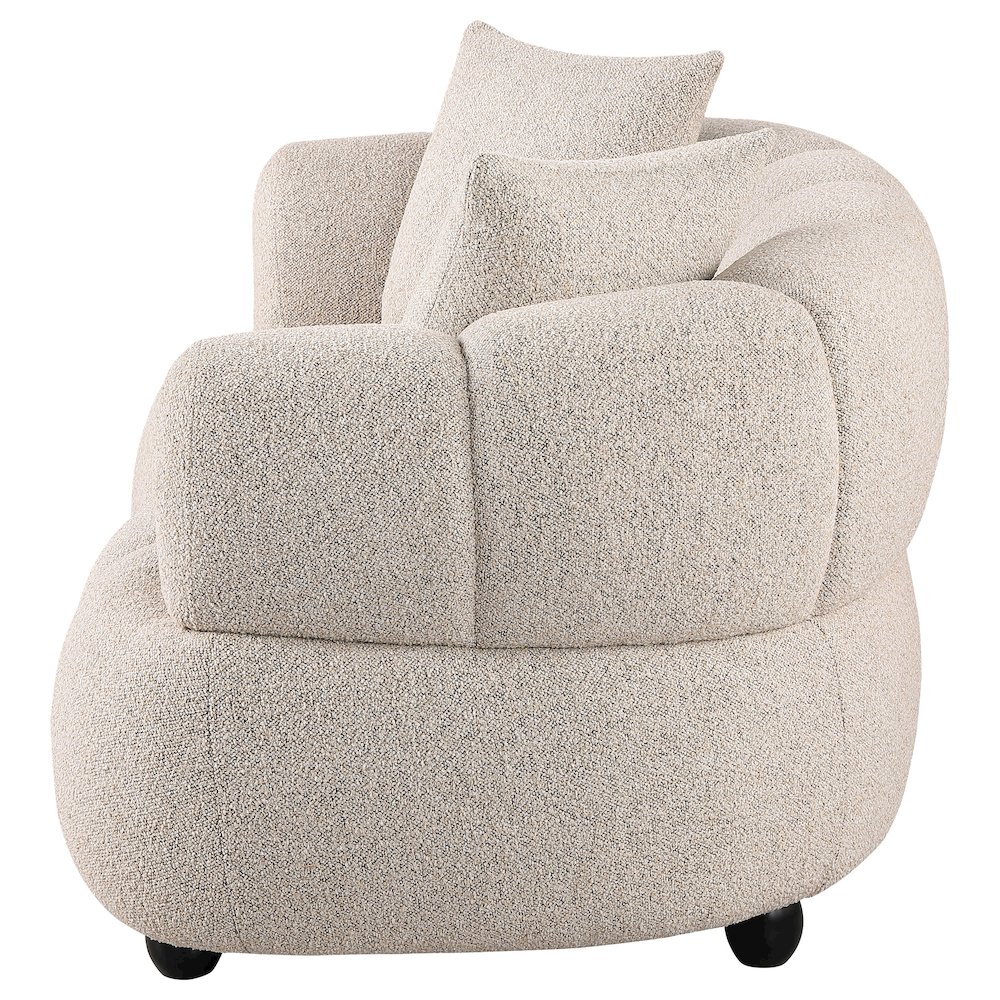 Whitney Contemporary Channel Tufted Boucle Upholstered Loveseat. Picture 4