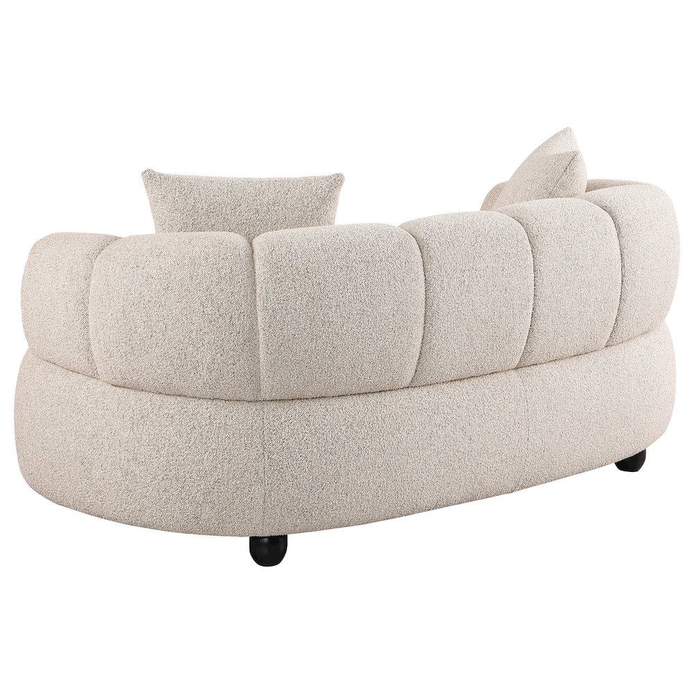 Whitney Contemporary Channel Tufted Boucle Upholstered Loveseat. Picture 5