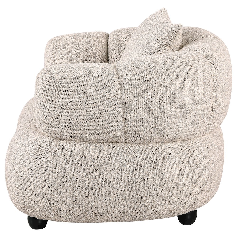 Whitney Contemporary Channel Tufted Boucle Upholstered Accent Chair. Picture 4