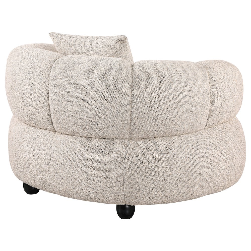 Whitney Contemporary Channel Tufted Boucle Upholstered Accent Chair. Picture 6