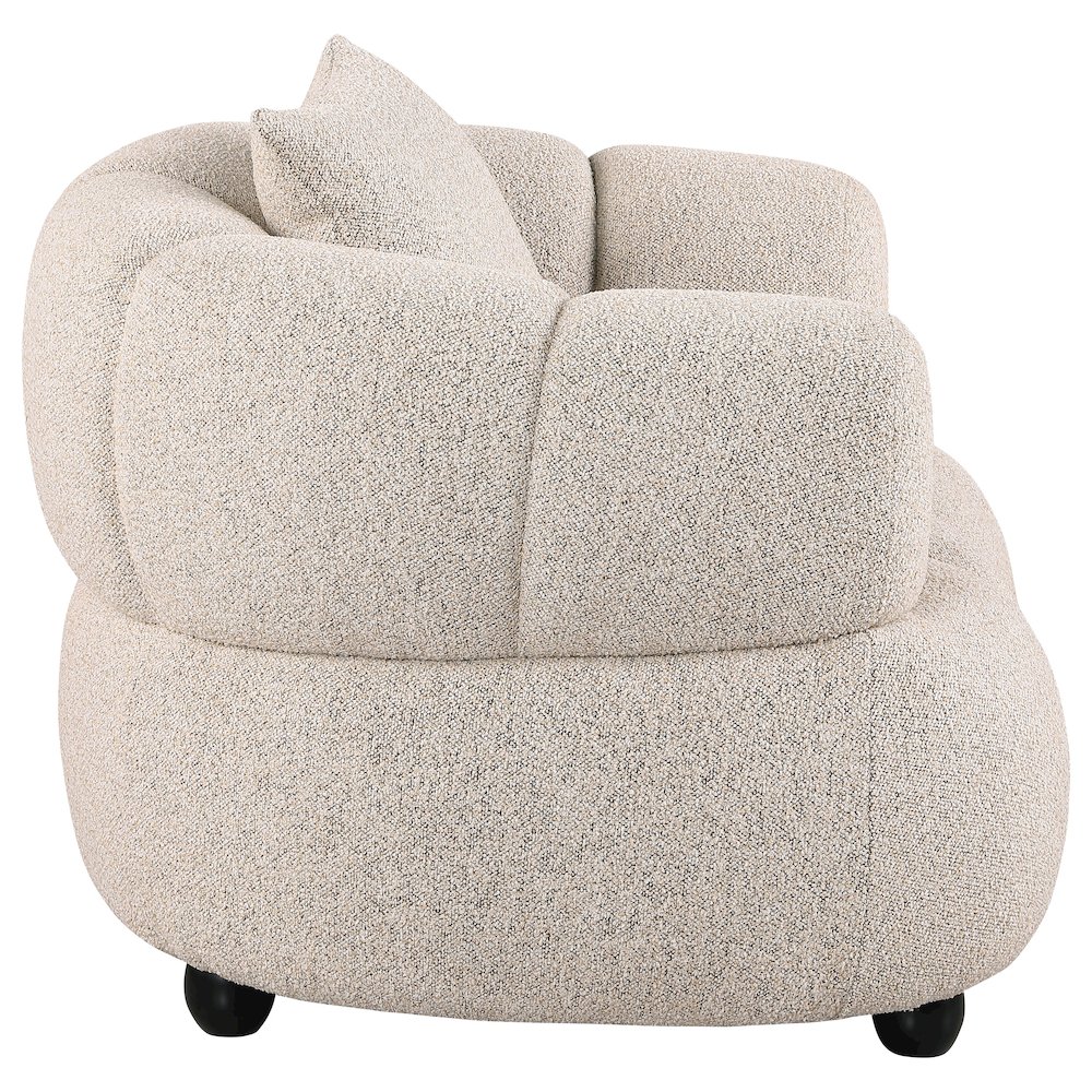 Whitney Contemporary Channel Tufted Boucle Upholstered Accent Chair. Picture 7