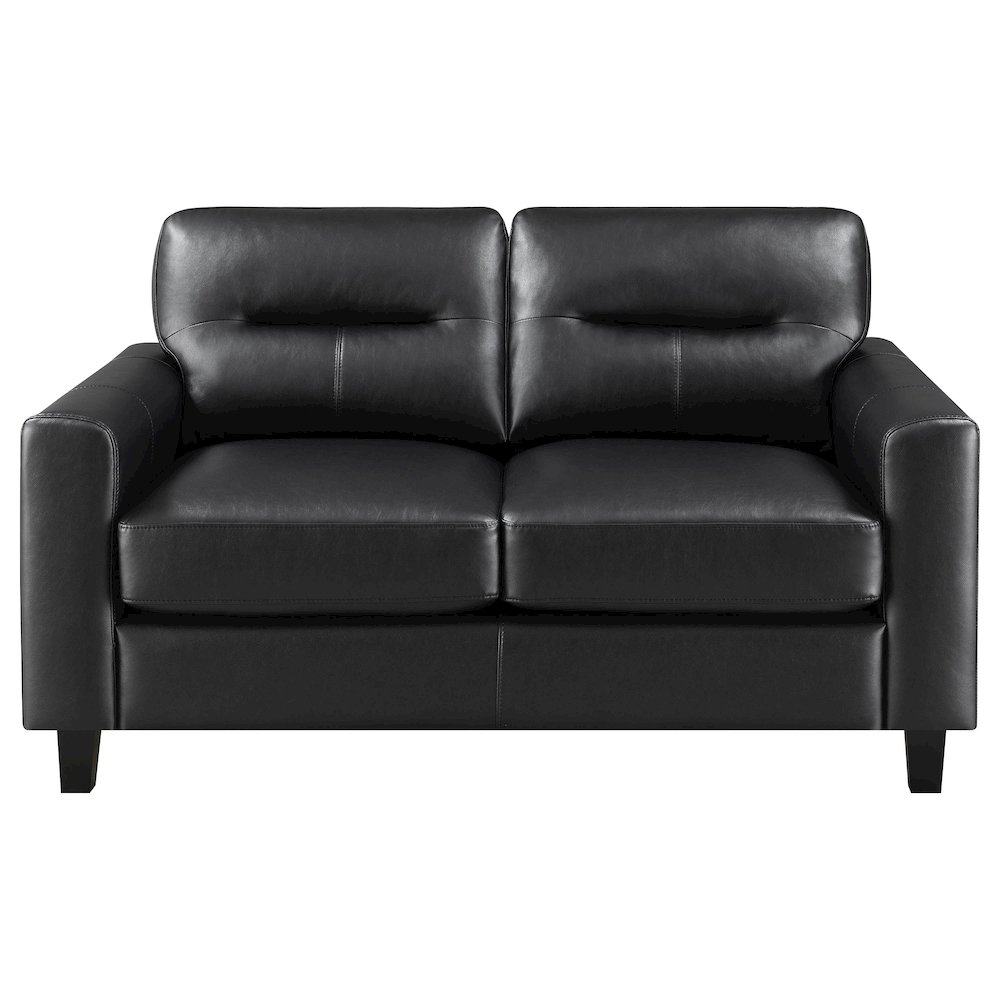 Scotland 2-piece Faux Leather Upholstered Sofa Set Black. Picture 7