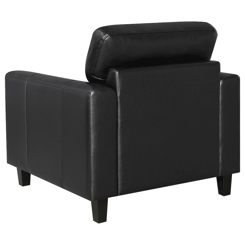 Scotland 3-piece Faux Leather Upholstered Sofa Set Black. Picture 12