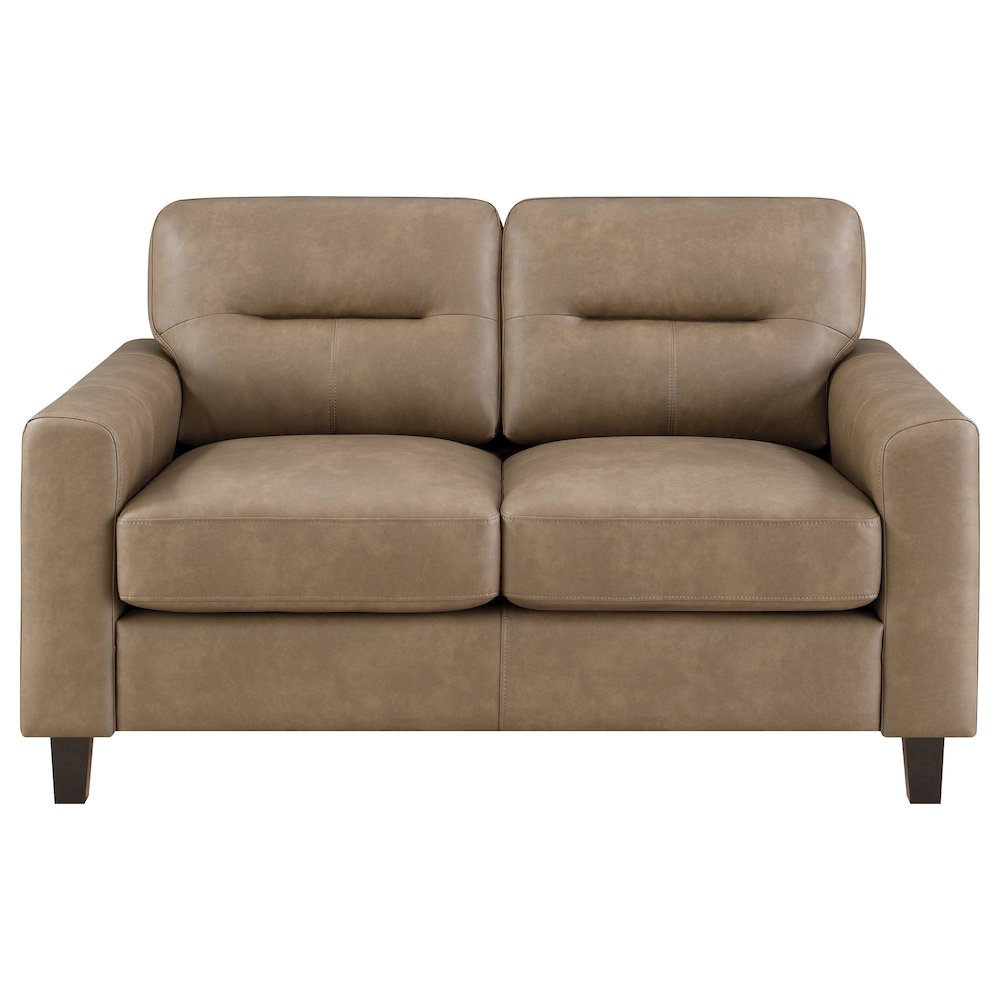 Scotland 3-piece Faux Leather Upholstered Sofa Set Brown. Picture 7