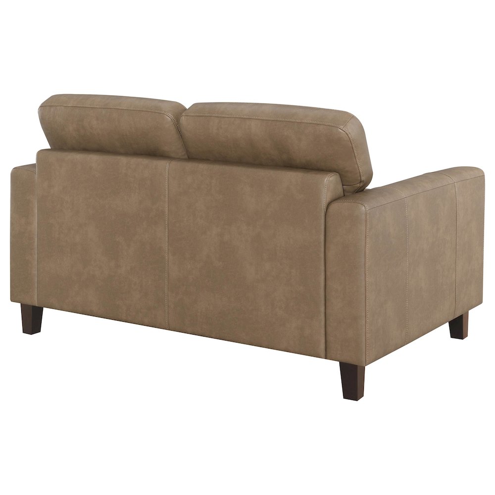 Scotland Faux Leather Upholstered Track Arm Chair Brown. Picture 6