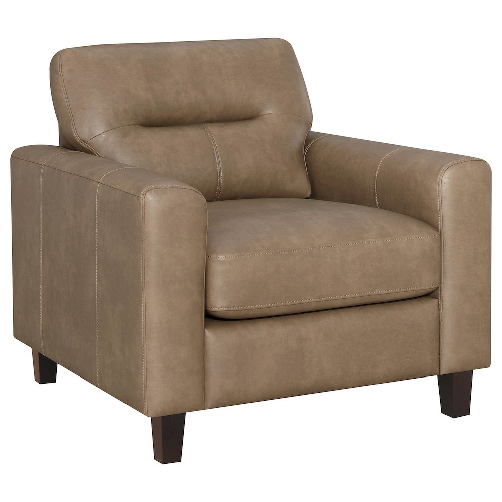 Scotland 2-piece Faux Leather Upholstered Sofa Set Brown. Picture 1