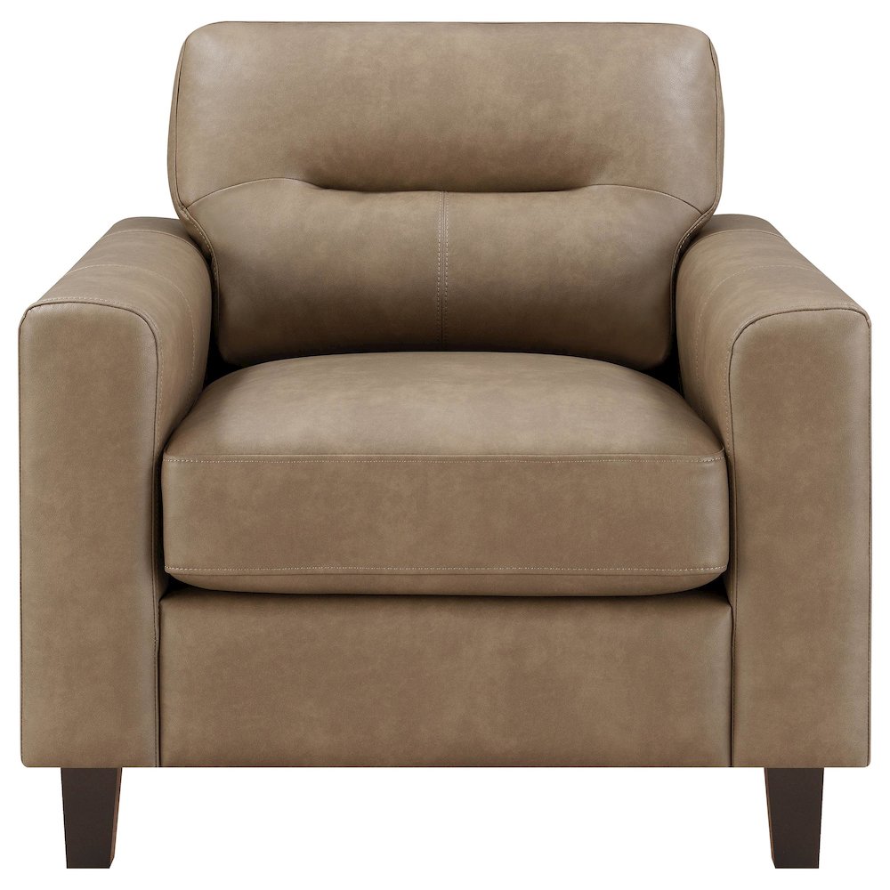 Scotland 2-piece Faux Leather Upholstered Sofa Set Brown. Picture 2