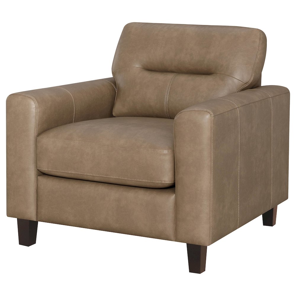 Scotland 2-piece Faux Leather Upholstered Sofa Set Brown. Picture 3