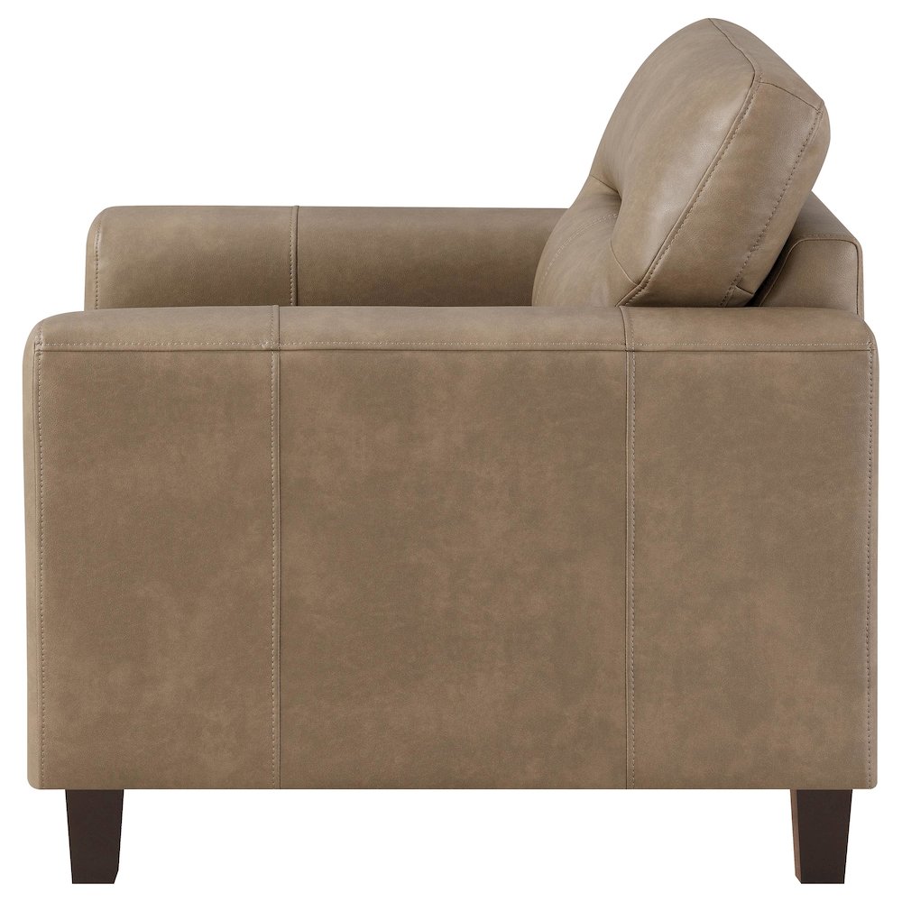 Scotland 2-piece Faux Leather Upholstered Sofa Set Brown. Picture 4