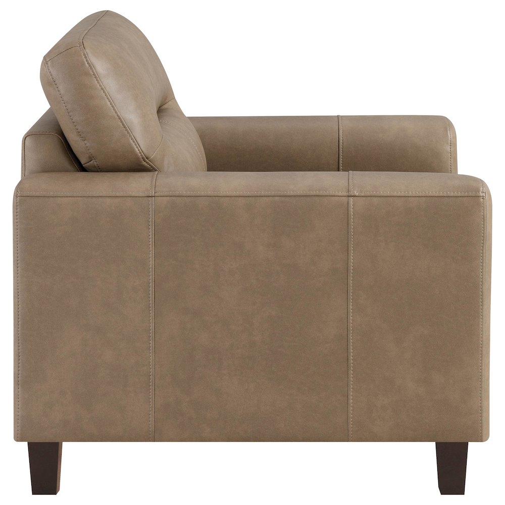 Scotland 2-piece Faux Leather Upholstered Sofa Set Brown. Picture 7