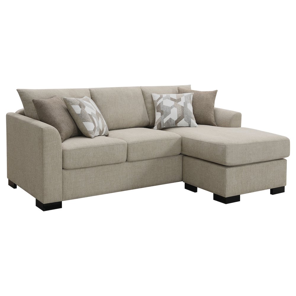 Storey Upholstered Sleeper Sectional Chaise Sofa Camel. Picture 1