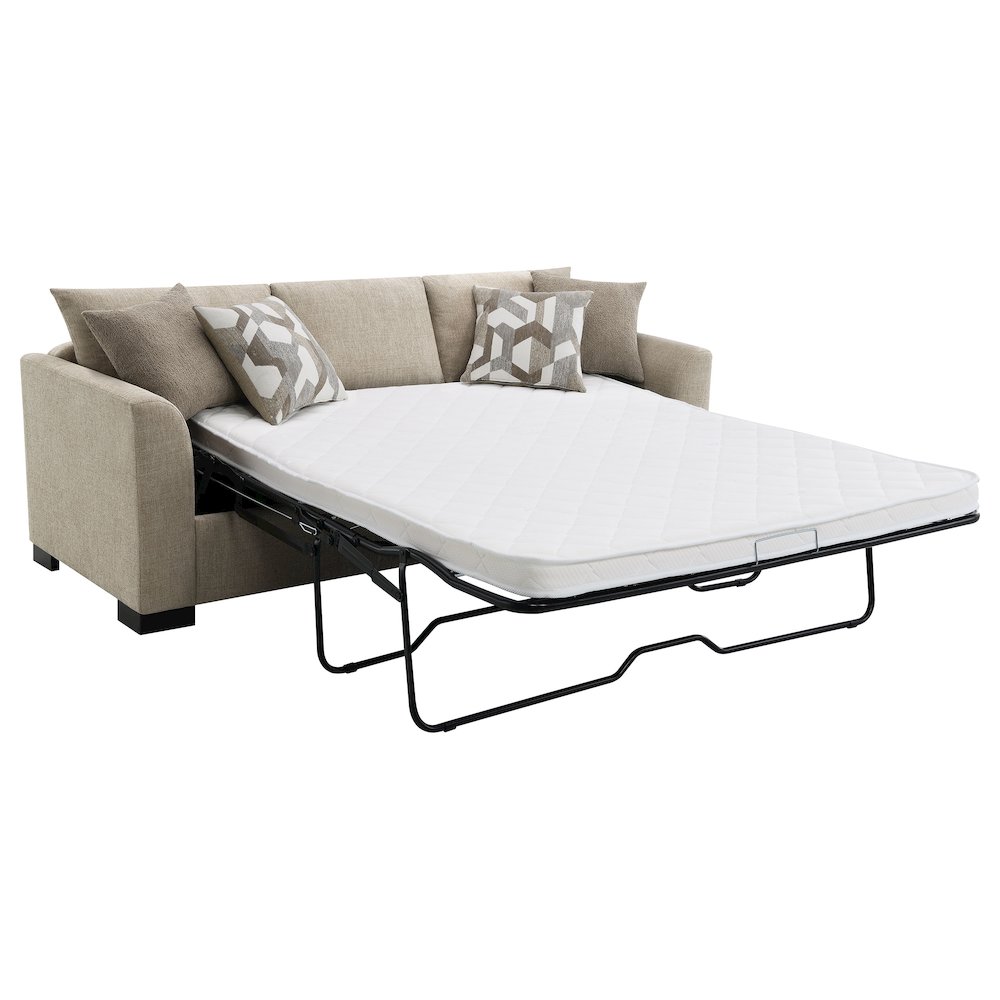 Storey Upholstered Sleeper Sectional Chaise Sofa Camel. Picture 4