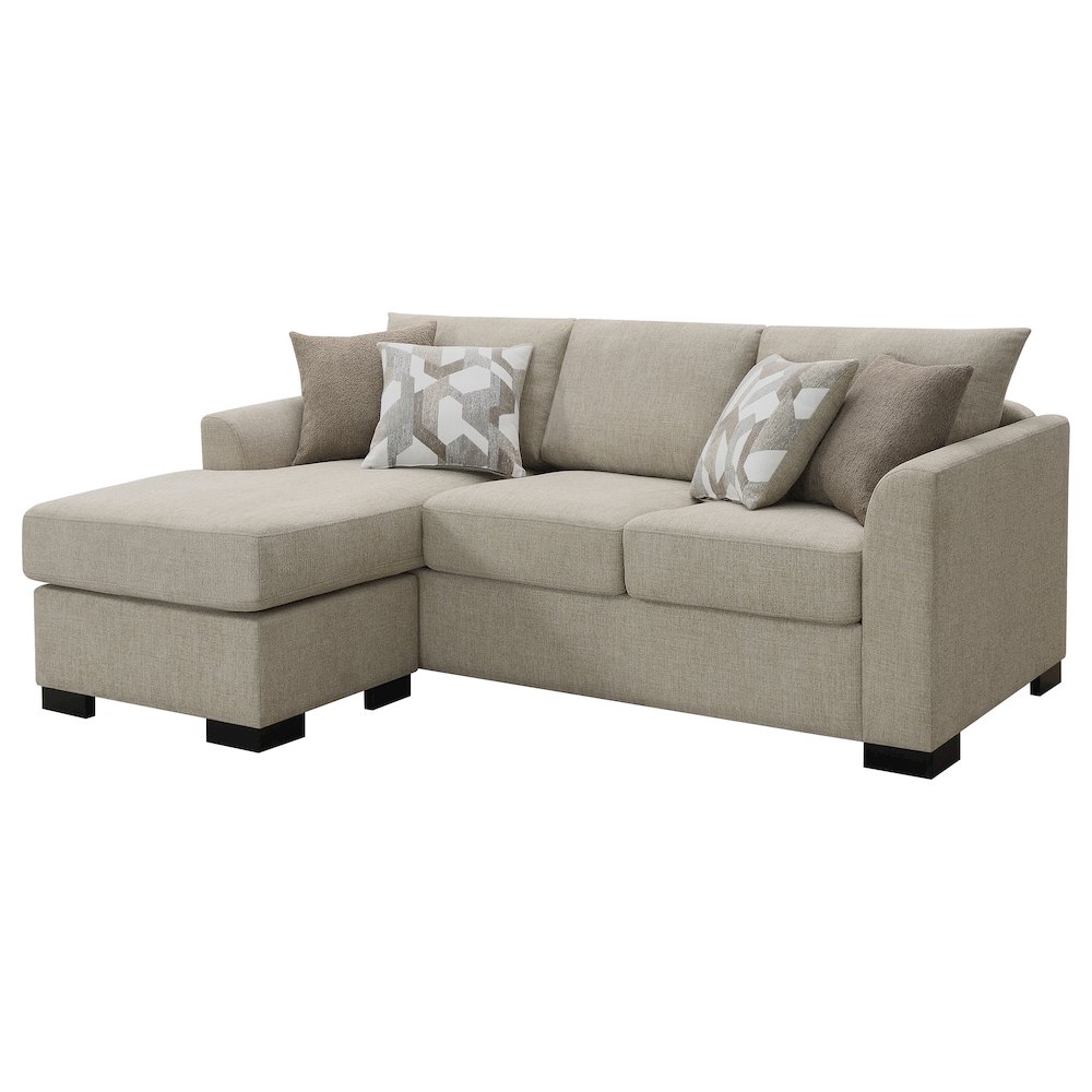 Storey Upholstered Sleeper Sectional Chaise Sofa Camel. Picture 5