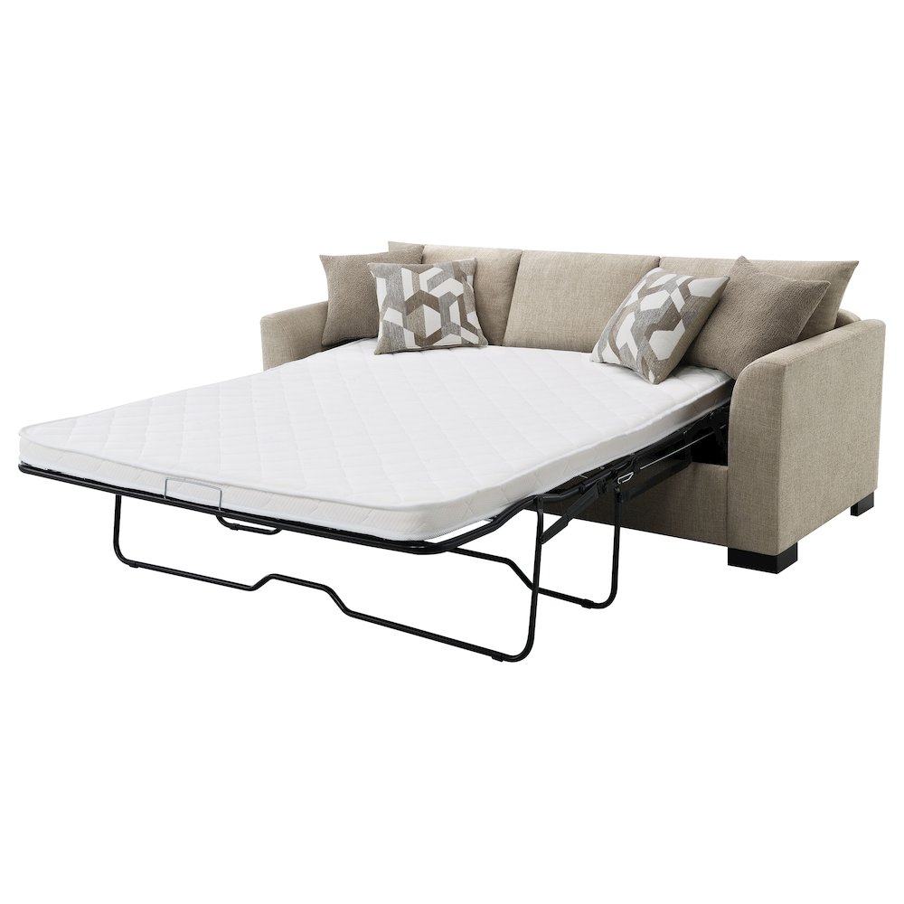 Storey Upholstered Sleeper Sectional Chaise Sofa Camel. Picture 7
