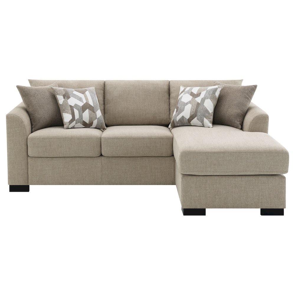 Storey Upholstered Sleeper Sectional Chaise Sofa Camel. Picture 8