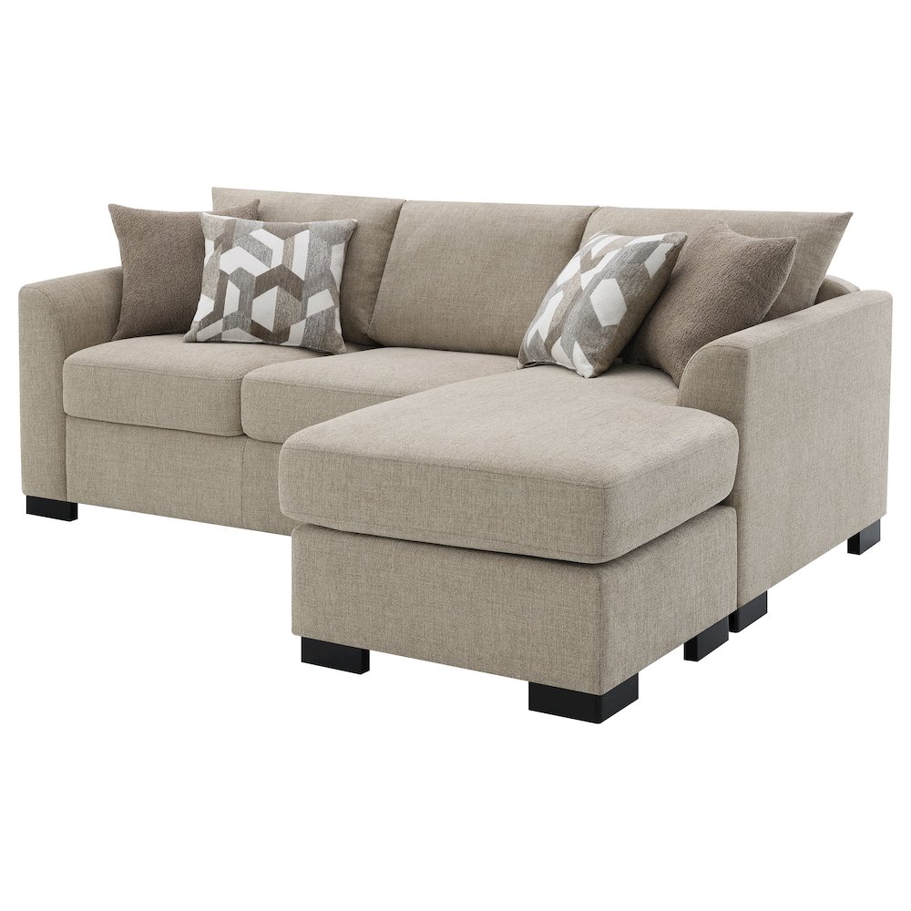 Storey Upholstered Sleeper Sectional Chaise Sofa Camel. Picture 9