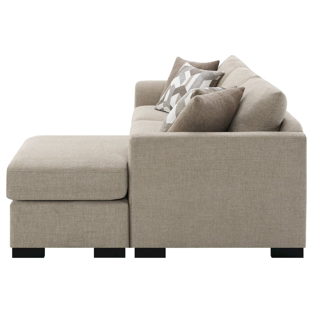 Storey Upholstered Sleeper Sectional Chaise Sofa Camel. Picture 10