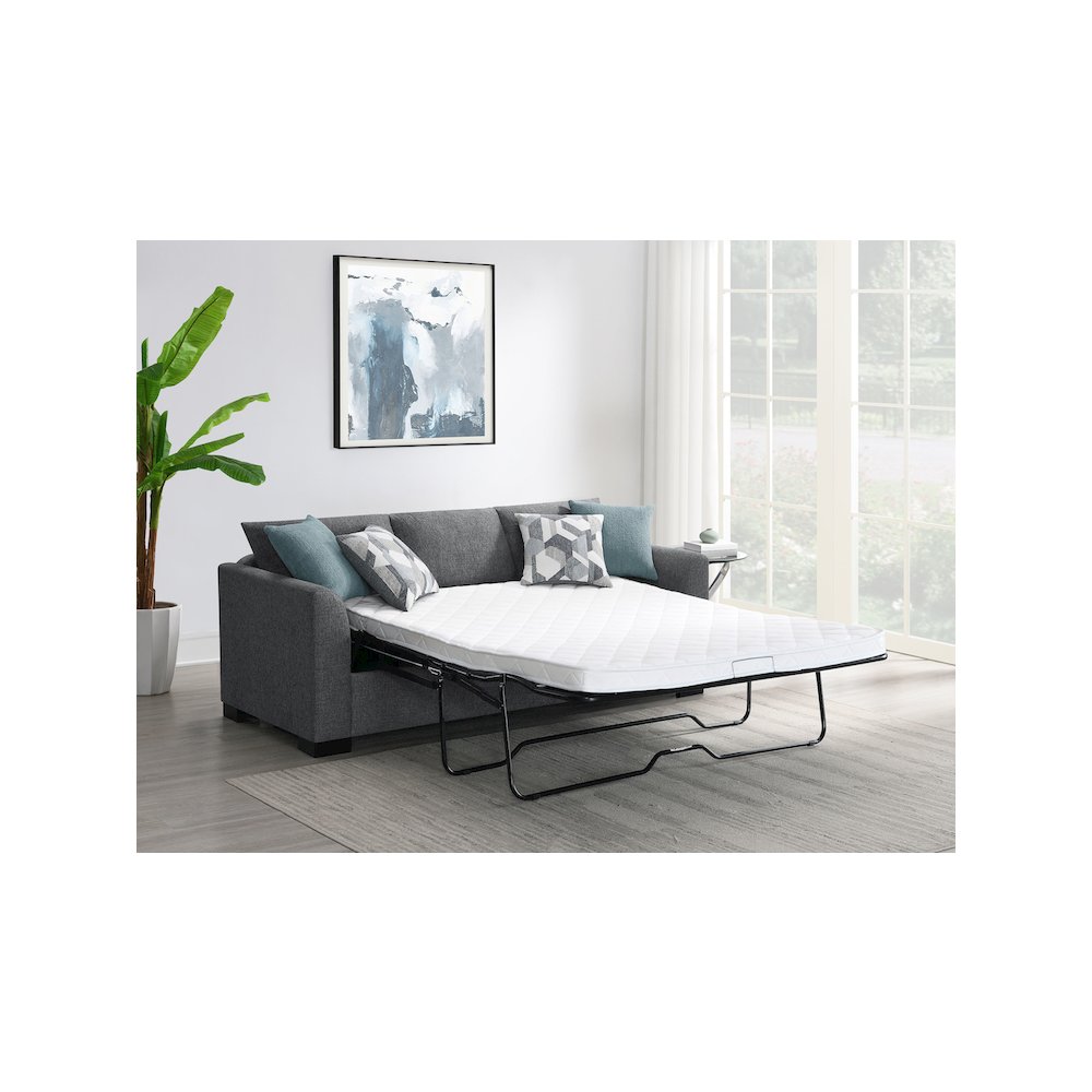 Storey Upholstered Sleeper Sectional Chaise Sofa Grey. Picture 15