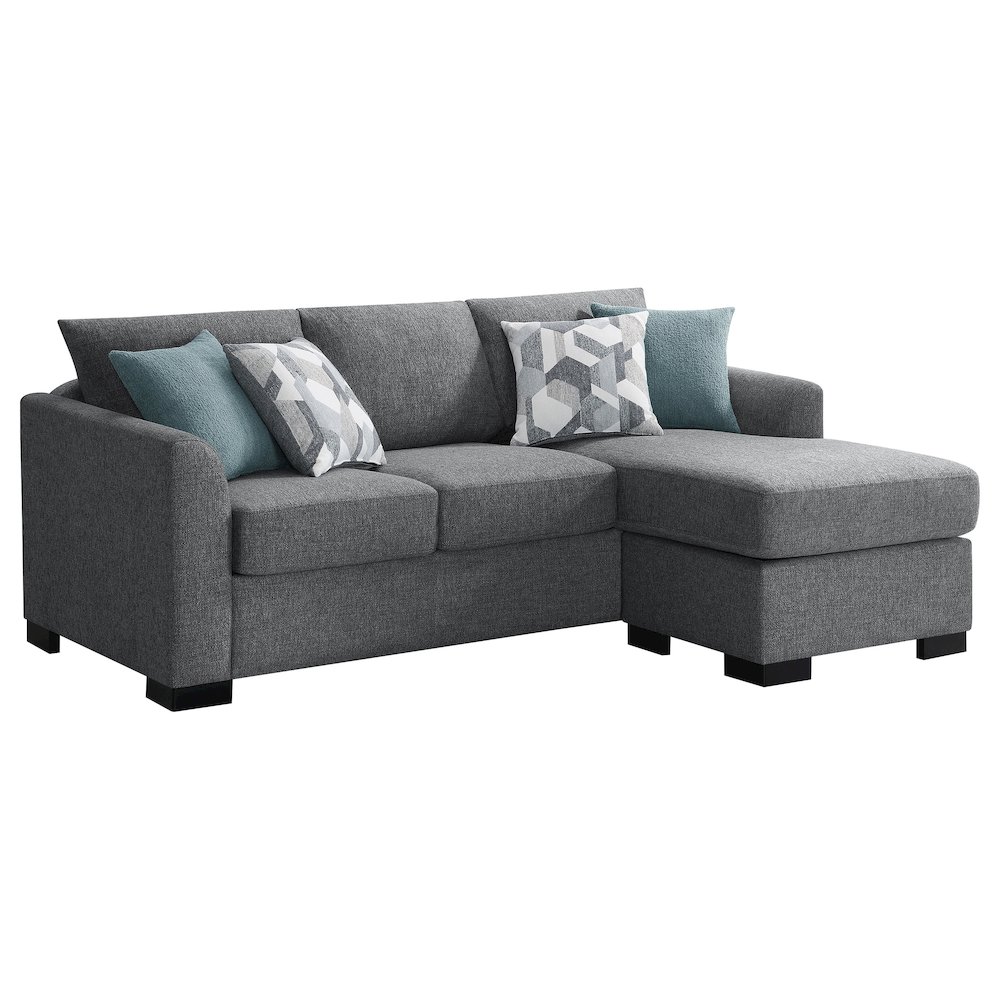 Storey Upholstered Sleeper Sectional Chaise Sofa Grey. Picture 1