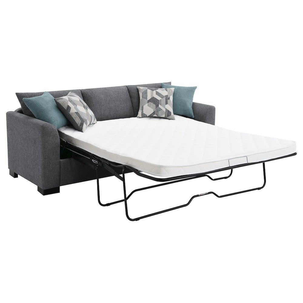 Storey Upholstered Sleeper Sectional Chaise Sofa Grey. Picture 4