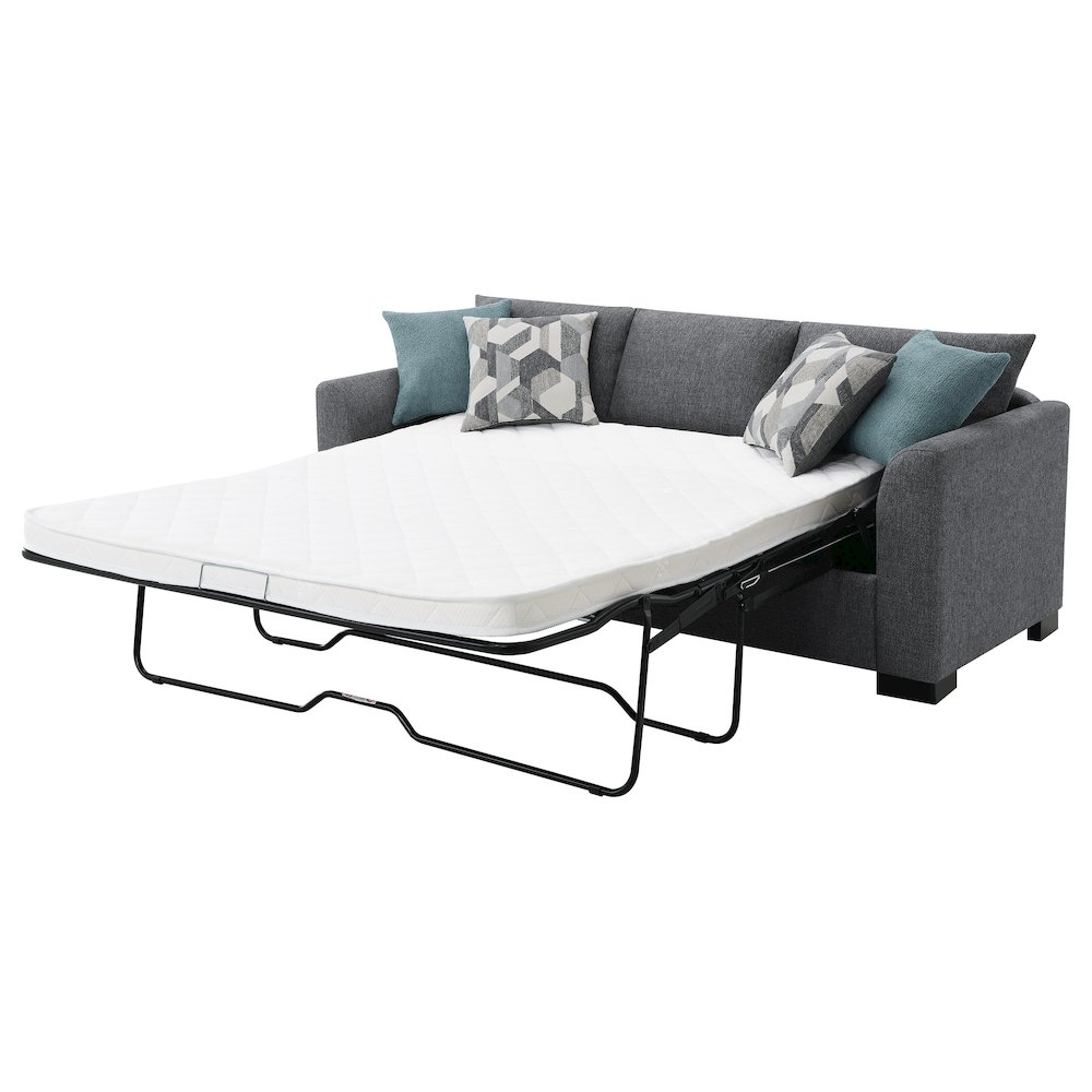Storey Upholstered Sleeper Sectional Chaise Sofa Grey. Picture 7