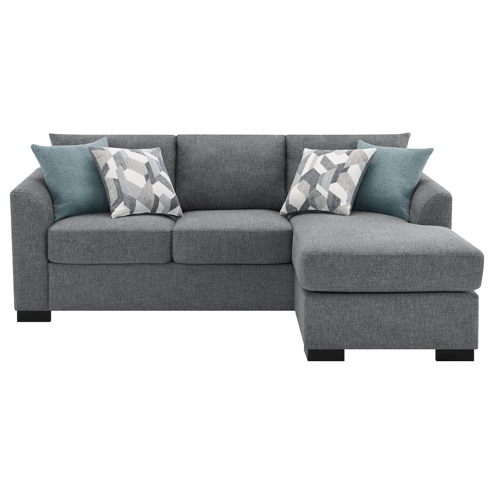 Storey Upholstered Sleeper Sectional Chaise Sofa Grey. Picture 8