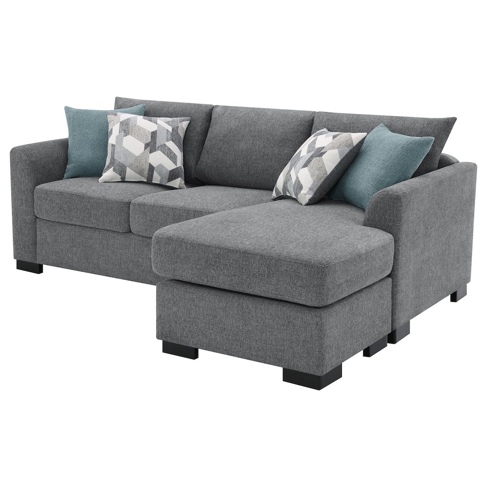 Storey Upholstered Sleeper Sectional Chaise Sofa Grey. Picture 9