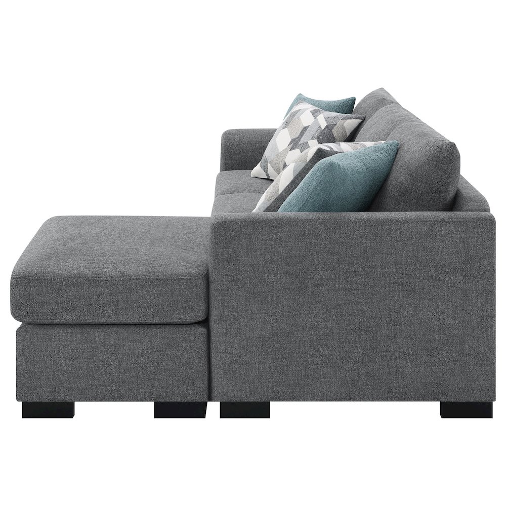 Storey Upholstered Sleeper Sectional Chaise Sofa Grey. Picture 10
