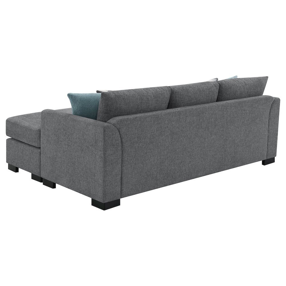 Storey Upholstered Sleeper Sectional Chaise Sofa Grey. Picture 11