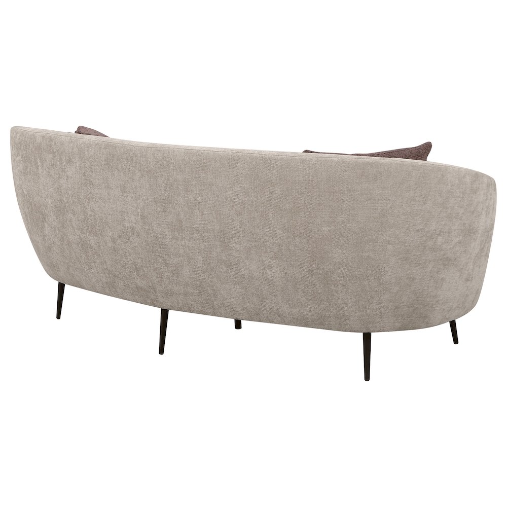 Ellorie Upholstered Channel Back Curved Sofa Beige. Picture 7
