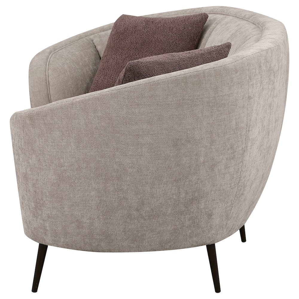 Ellorie Upholstered Channel Back Curved Loveseat Beige. Picture 5