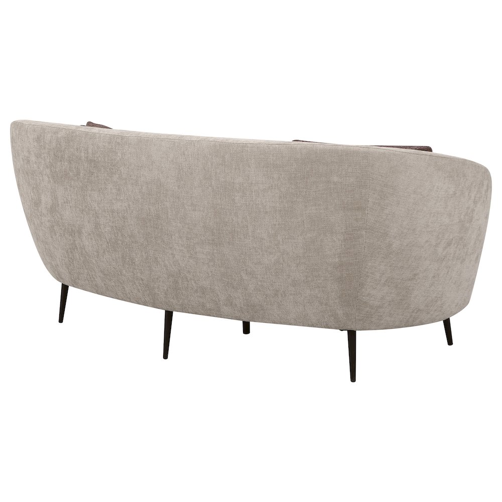 Ellorie Upholstered Channel Back Curved Loveseat Beige. Picture 7