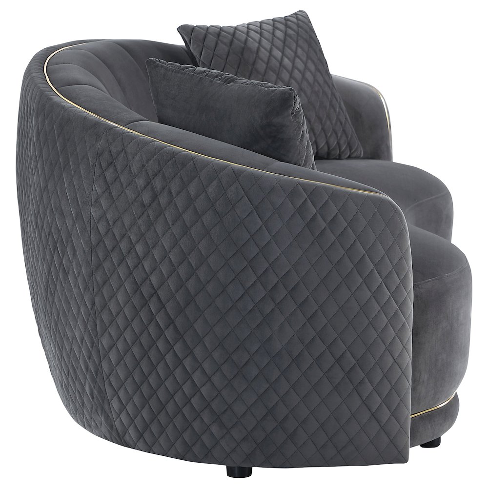 Brookside 2-piece Velvet Upholstered Sofa Set Dark Grey. Picture 10