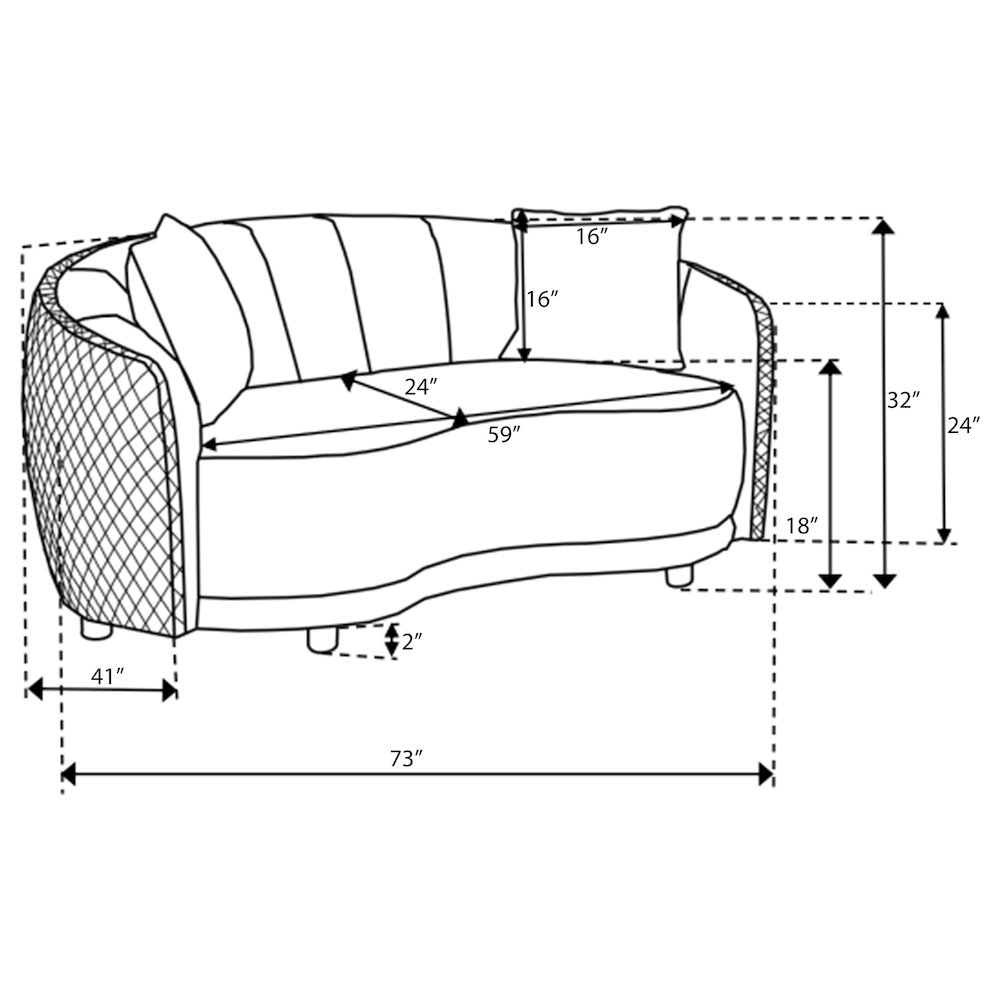 Brookside 2-piece Velvet Upholstered Sofa Set Dark Grey. Picture 14