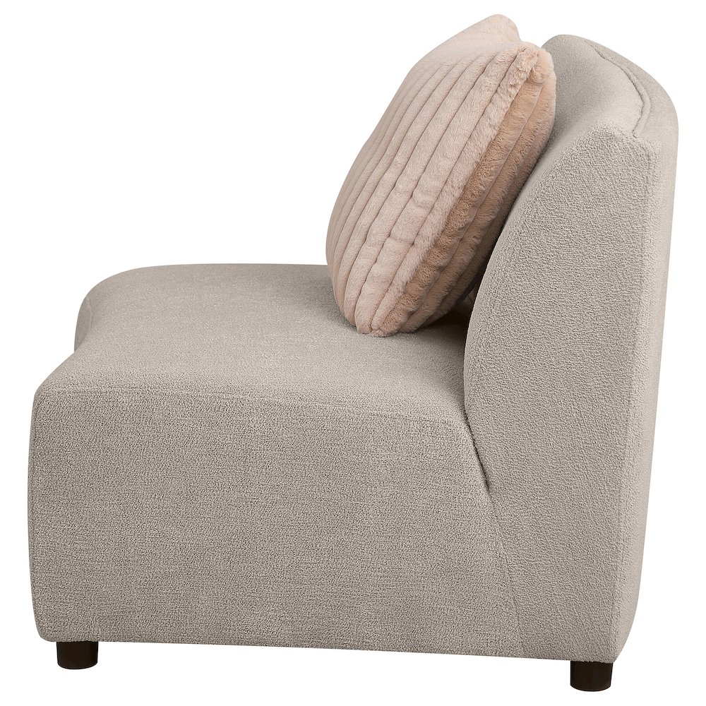 Fayette Upholstered Armless Chair Greige. Picture 5