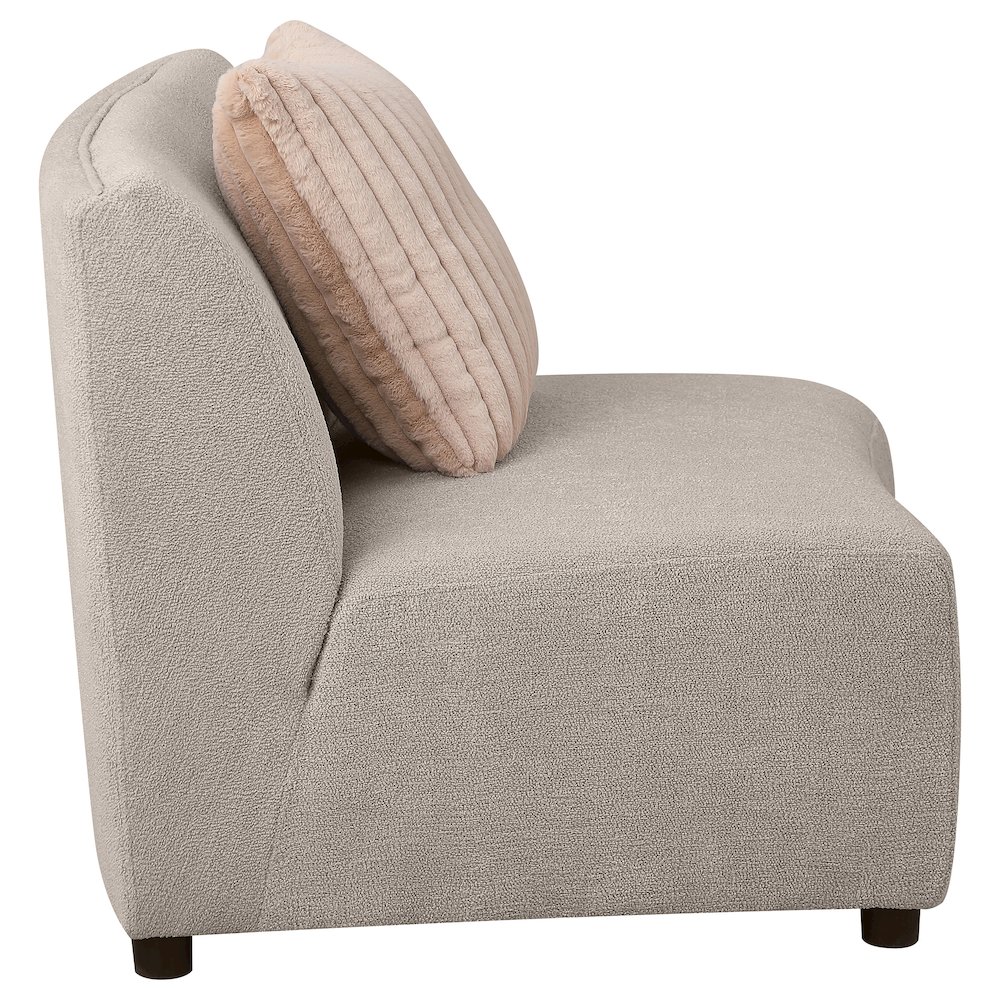 Fayette Upholstered Armless Chair Greige. Picture 8