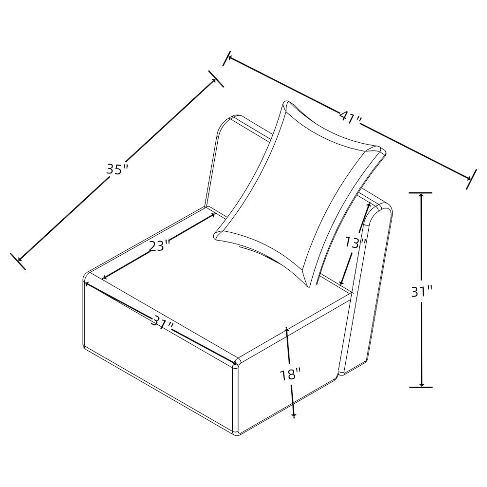 Fayette Upholstered Armless Chair Greige. Picture 12